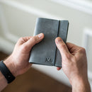 Classic Personalized Leather Pocket Journal with Professional Elastic Closure