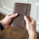 Refillable Personalized Leather Journal with Professional Elastic Closure