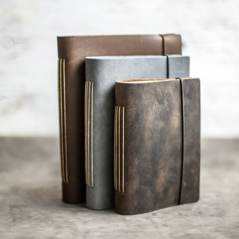 Classic Personalized Leather Journal with Professional Elastic Closure