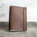 Refillable Personalized Leather Journal with Professional Elastic Closure