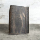 Refillable Personalized Leather Journal with Professional Elastic Closure