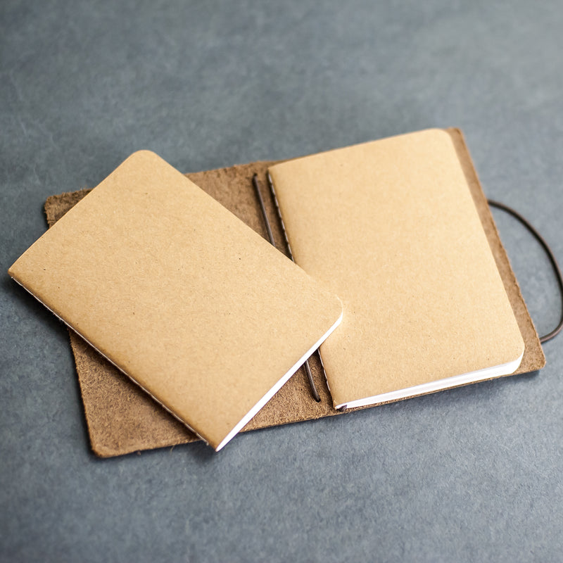 Refillable Personalized Leather Pocket Journal with Professional Elastic Closure