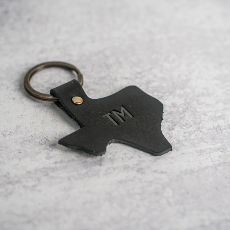 Texas Keychain | Personalized Premium Leather Keychain | Custom Key Fob | Leather Gift Handmade in the USA