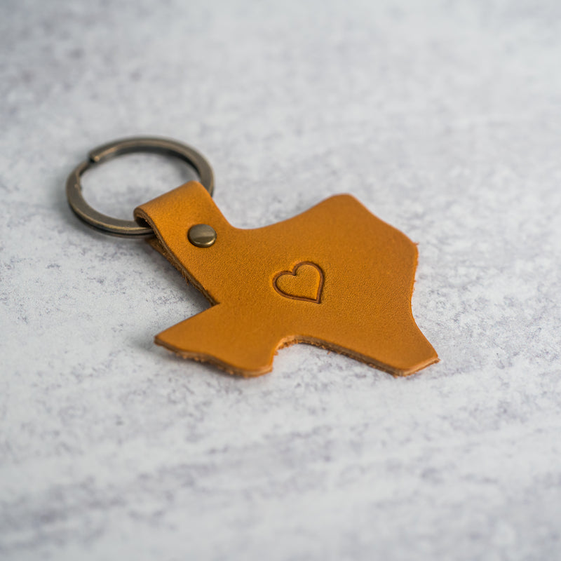 Texas Keychain | Personalized Premium Leather Keychain | Custom Key Fob | Leather Gift Handmade in the USA