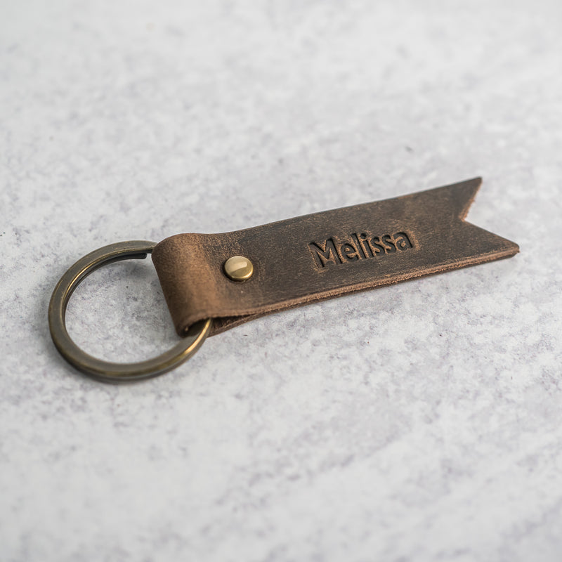 Flag Keychain | Personalized Premium Leather Keychain |  Custom Key Fob | Leather Gift Handmade in the USA