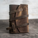 Refillable Leather Adventure Journal with Wrap Closure | Personalized Travel Gift | Travel Notebook | Leather Journal