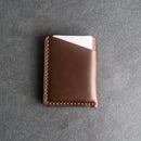 Card Holder Wallet with D-Ring and Optional Wristlet or Lanyard - Personalized Leather Wallet