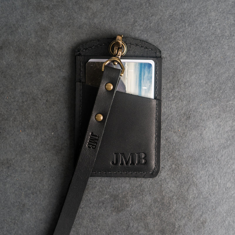 Personalized Premium Leather Lanyard Badge Holder Id Keychain