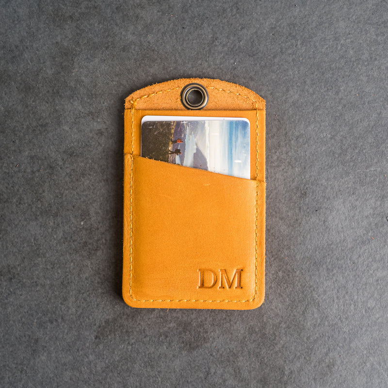 Leather ID Card Holder | ID Badge Holder Rustic Brown Leather ID Card Holder | ID Badge Holder Rustic Brown
