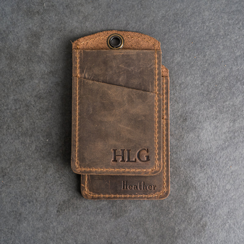 Leather Id Badge Holder () Leather Id Badge Holder