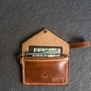 Wristlet Zipper Wallet - Personalized Leather Wallet