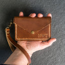 Wristlet Zipper Wallet - Personalized Leather Wallet