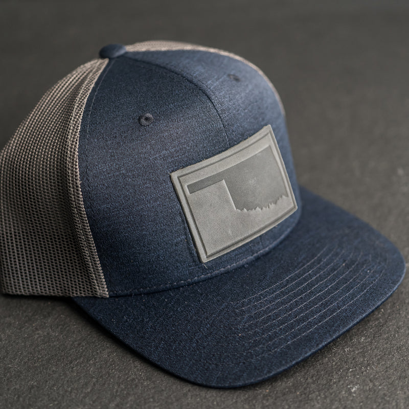 Leather Patch Performance Style Trucker Hat - Oklahoma Stamp