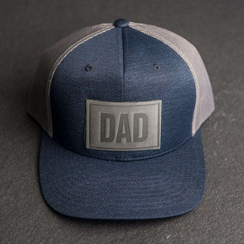 Leather Patch Performance Style Trucker Hat - Dad Stamp