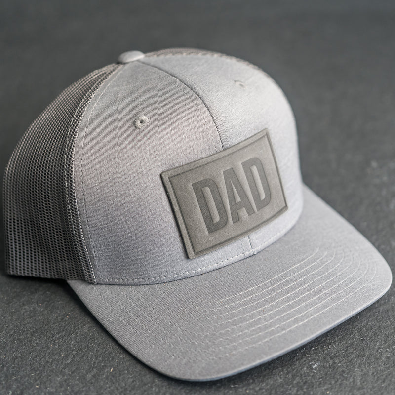 Leather Patch Performance Style Trucker Hat - Dad Stamp