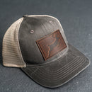 Leather Patch Ponytail Style Hat - Deer Stamp