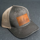 Leather Patch Ponytail Style Hat - Pine Tree Ridgeline Stamp