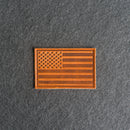 American Flag Leather Patches with Optional Hook and Loop Fastener