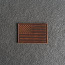 American Flag Leather Patches with Optional Hook and Loop Fastener