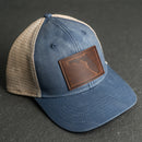 Leather Patch Ponytail Style Hat - Florida Stamp