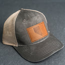 Leather Patch Ponytail Style Hat - Nevada Stamp