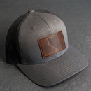 Leather Patch Trucker Style Hat - Nevada Stamp