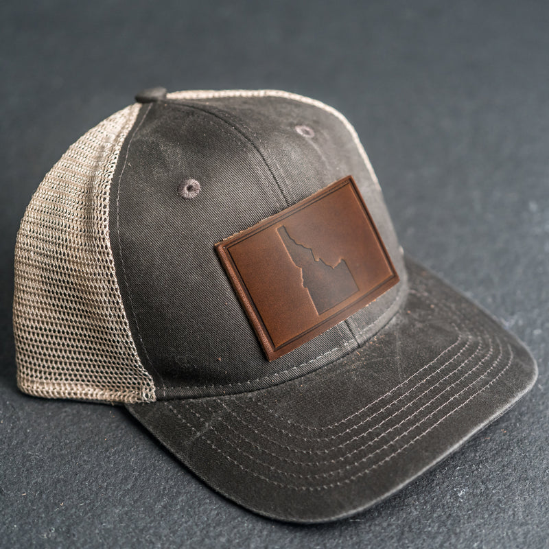 Leather Patch Ponytail Style Hat - Idaho Stamp