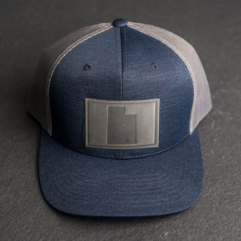 Leather Patch Performance Style Trucker Hat - Utah Stamp