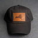 Leather Patch Unstructured Style Hat - New York Stamp