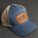 Leather Patch Ponytail Style Hat - Washington Stamp