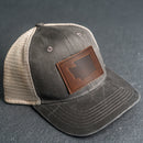 Leather Patch Ponytail Style Hat - Washington Stamp
