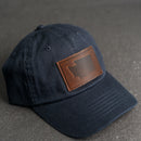 Leather Patch Unstructured Style Hat - Washington Stamp