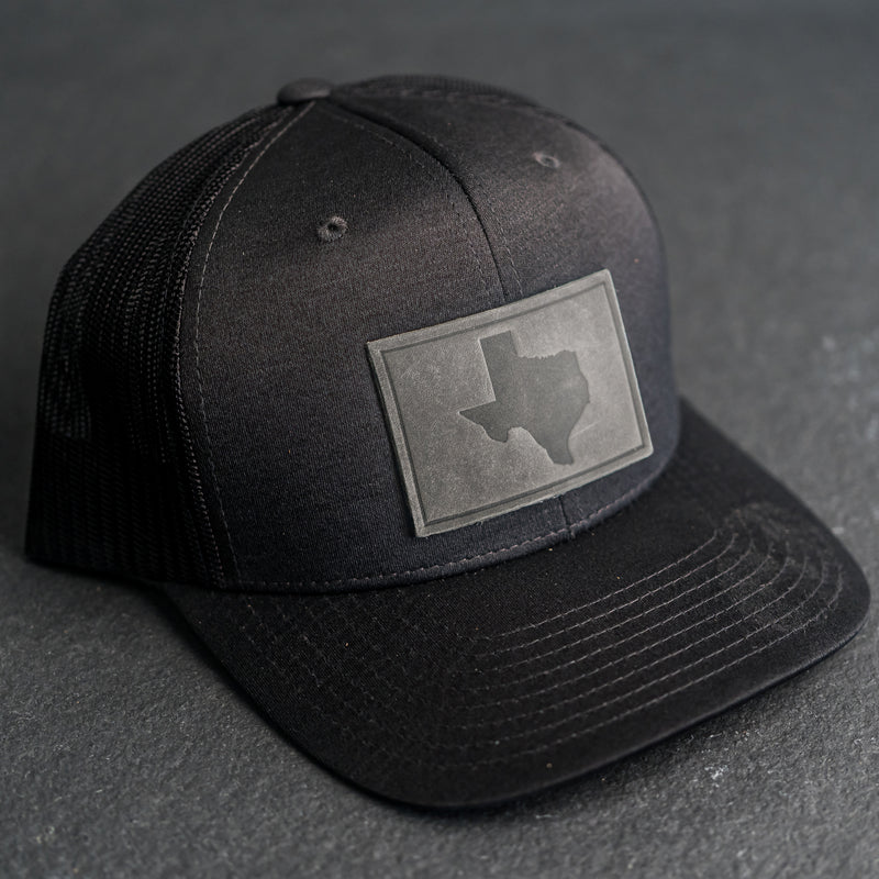 Leather Patch Performance Style Trucker Hat - Texas Stamp