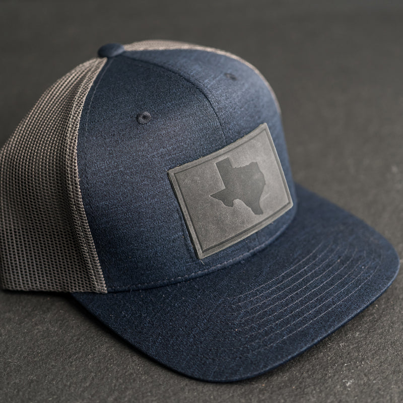 Leather Patch Performance Style Trucker Hat - Texas Stamp