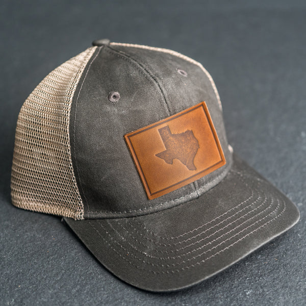 Leather Patch Ponytail Style Hat - Texas Stamp