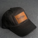 Leather Patch Unstructured Style Hat - Fish Stamp