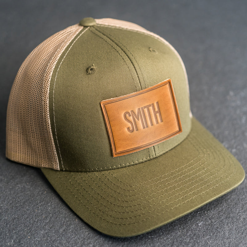 Personalized Leather Patch Trucker Style Hats