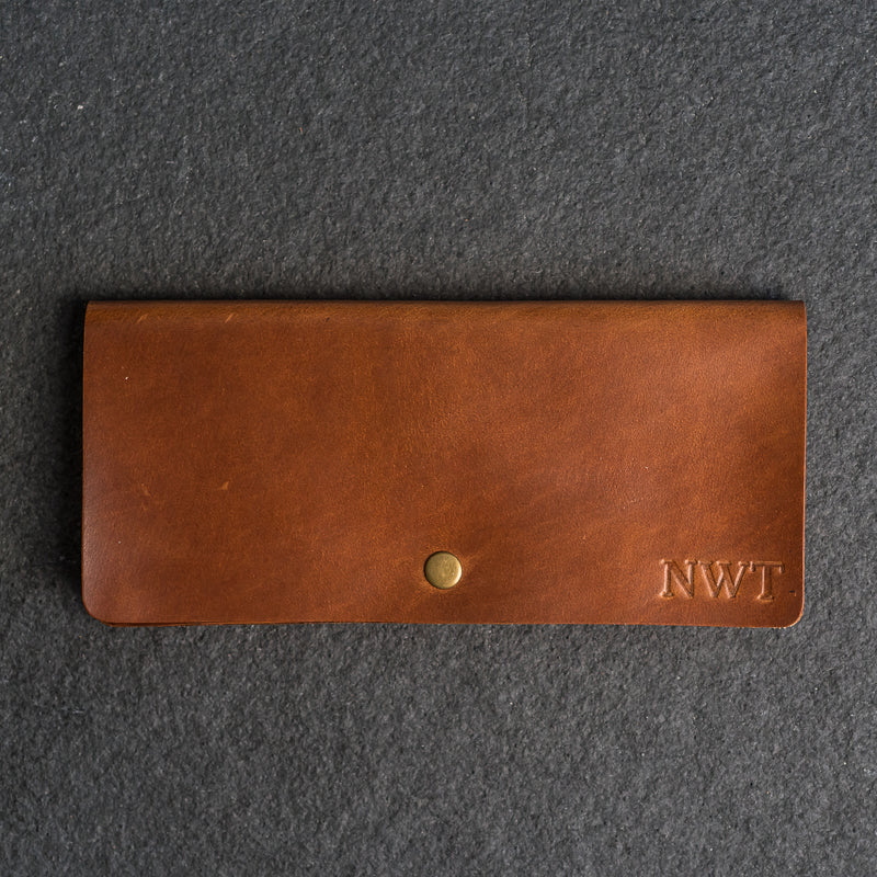 Long Wallet - Single Sided - Personalized Leather Wallet