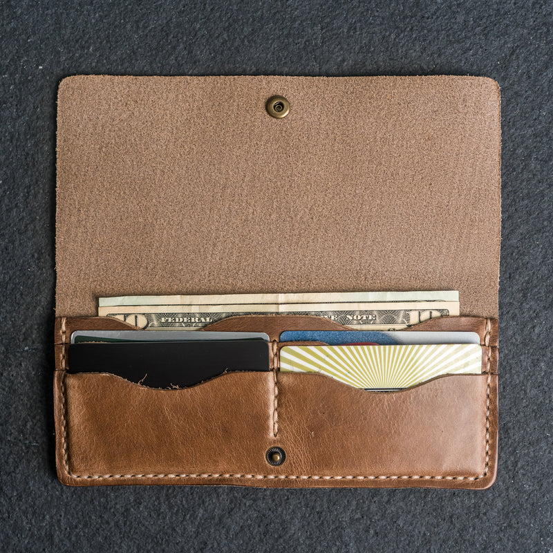 Long Wallet - Single Sided - Personalized Leather Wallet