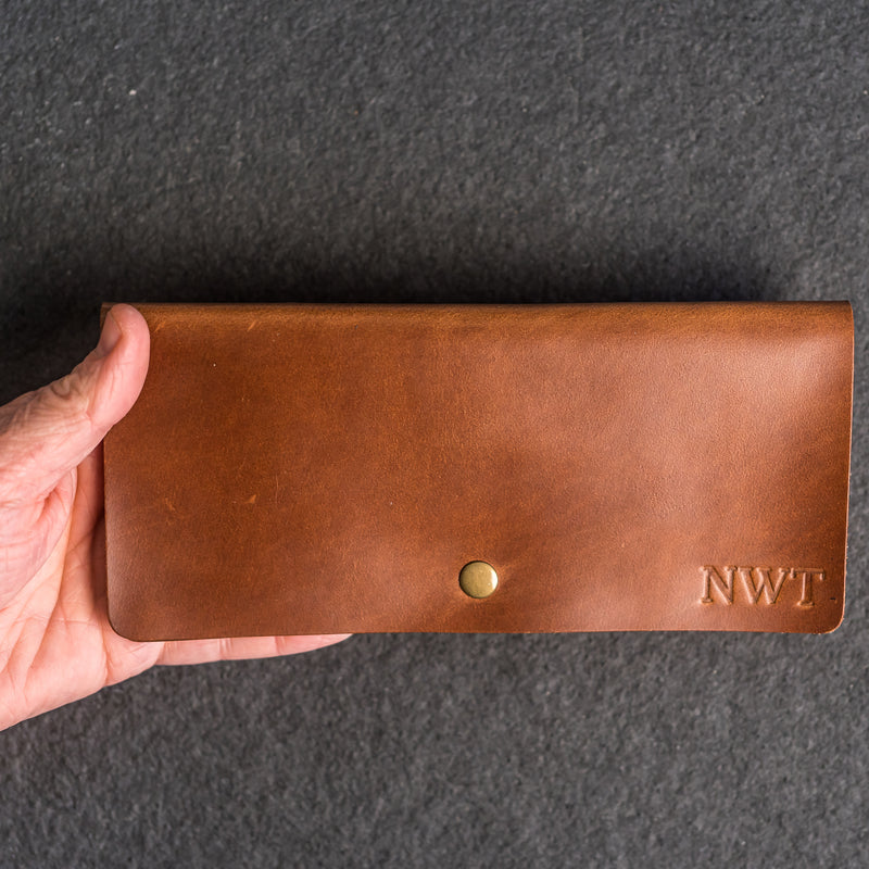 Long Wallet - Single Sided - Personalized Leather Wallet