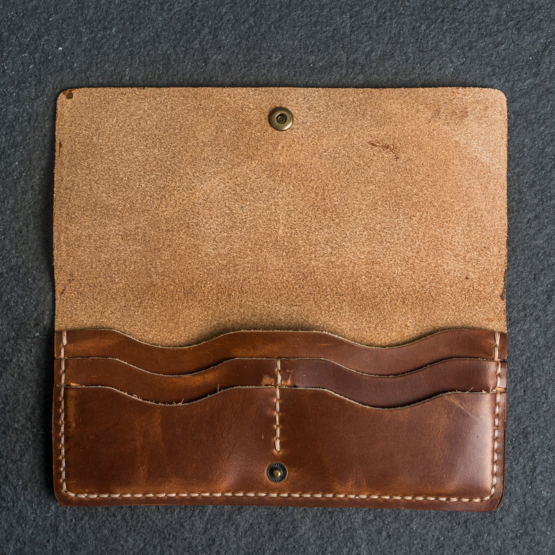 Long Wallet - Single Sided - Personalized Leather Wallet