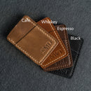 Two Pocket Wallet with D-Ring and Optional Wristlet - Personalized Leather Wallet