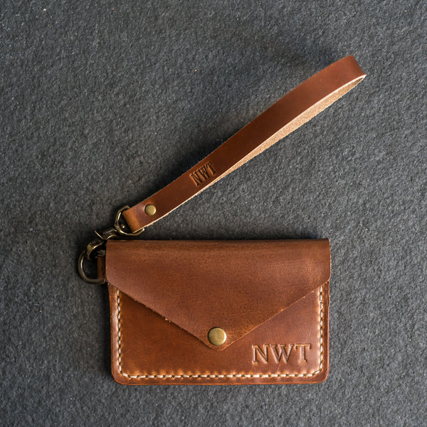 Wristlet Zipper Wallet - Personalized Leather Wallet