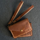 Wristlet Zipper Wallet - Personalized Leather Wallet