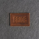 Bride & Groom Leather Patches with Optional Hook and Loop Fastener- Block Font