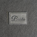Bride & Groom Leather Patches with Optional Hook and Loop Fastener - Cursive Font