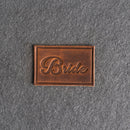 Bride & Groom Leather Patches with Optional Hook and Loop Fastener - Cursive Font