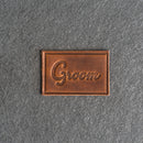 Bride & Groom Leather Patches with Optional Hook and Loop Fastener - Cursive Font