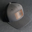 Leather Patch Trucker Style Hat - Texas Stamp