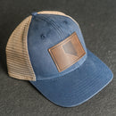 Leather Patch Ponytail Style Hat - Nevada Stamp